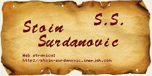 Stoin Surdanović vizit kartica